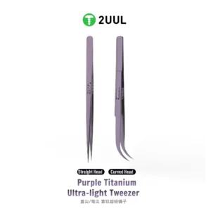 2UUL Ti21 Purple Titanium Ultralight Tweezer Straight Head Ti21