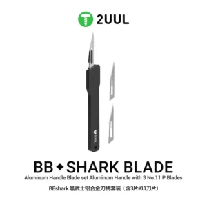 2UUL BL11 BBshark Black Knight Aluminum Handle Blade set（with 3 No.11 Blades)